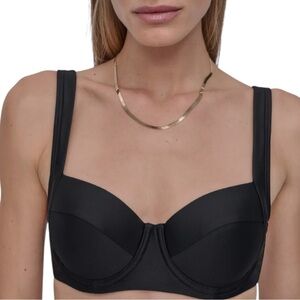 DKNY Black Underwire Bikini Top Adjustable Straps Swimsuit Beach Resortwear